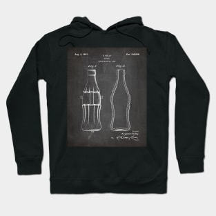 Soda Bottle Patent - Cook Chef Kitchen Décor Art - Black Chalkboard Hoodie